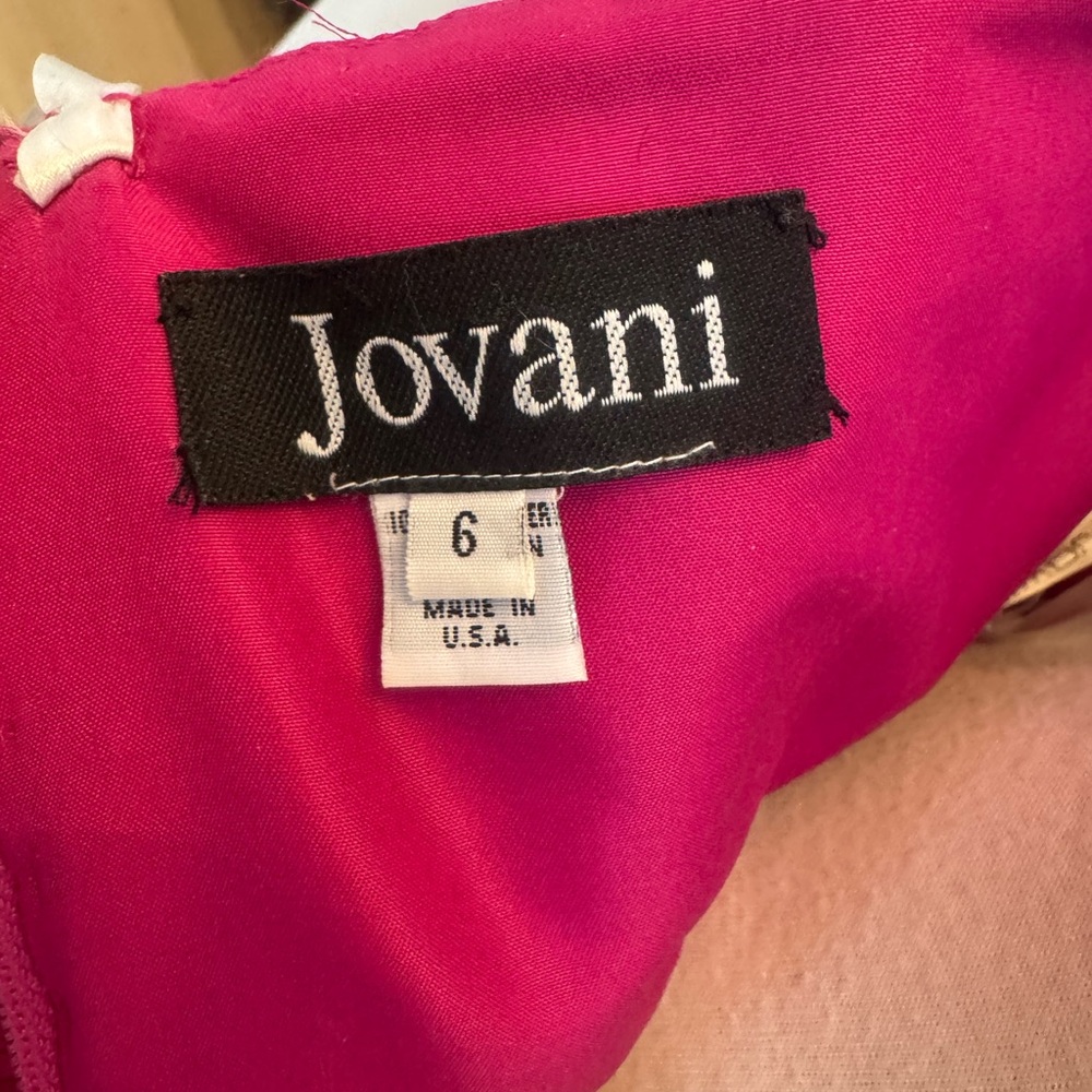 Jovani Strapless Pink & Black Lace Taffeta Party Dress – Size 6 - Picture 4 of 5